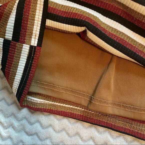 Metalic Striped 90s Y2K Tank Bodycon Dress M - Picture 7 of 10